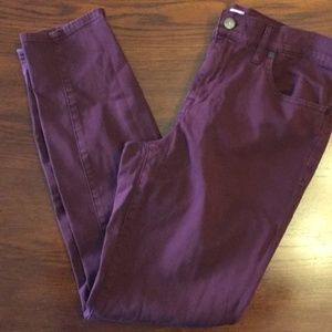 Madewell Skinny Skinny Pants Size 31 Maroon